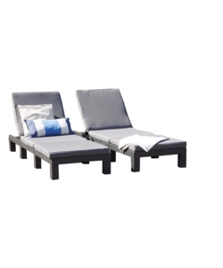 Set 2 pezzi lettino prendisole "daytona sunlounger" colore grafite, 187,5x58x29 cm - keter